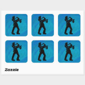New York Boogie Nights Saxophone Blue Vierkante Sticker (Vel)