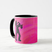 New York Boogie Nights Saxophone Hot Pink Mok (Voorkant links)