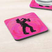 New York Boogie Nights Saxophone Hot Pink Onderzetter (Linkerzijde)