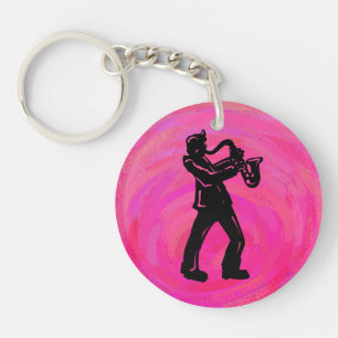 New York Boogie Nights Saxophone Hot Pink Sleutelhanger
