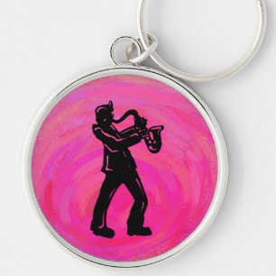 New York Boogie Nights Saxophone Hot Pink Sleutelhanger