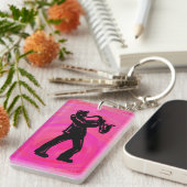 New York Boogie Nights Saxophone Hot Pink Sleutelhanger (Voorkant Rechts)