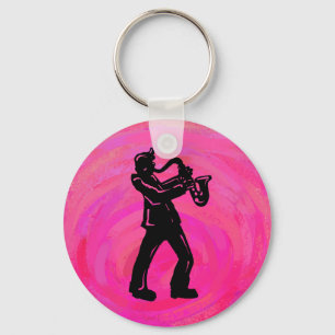 New York Boogie Nights Saxophone Hot Pink Sleutelhanger