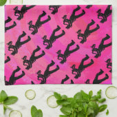 New York Boogie Nights Saxophone Hot Pink Theedoek (Gevouwen)