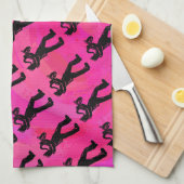 New York Boogie Nights Saxophone Hot Pink Theedoek (Quarter Fold)