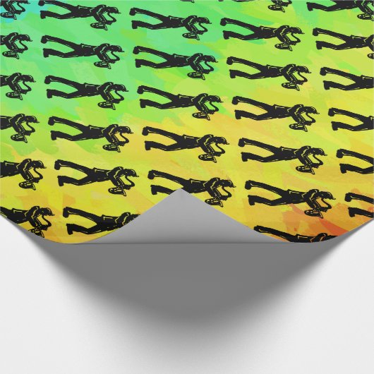 New York Boogie Nights Saxophone Rainbow Cadeaupapier (Hoek)