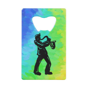 New York Boogie Nights Saxophone Rainbow Creditkaart Flessenopener