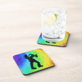 New York Boogie Nights Saxophone Rainbow Drankjes Onderzetter (Rechterzijde)