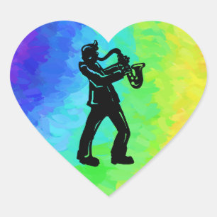 New York Boogie Nights Saxophone Rainbow Hart Sticker