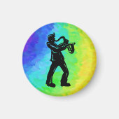 New York Boogie Nights Saxophone Rainbow Magneet (Voorkant)