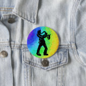 New York Boogie Nights Saxophone Rainbow Ronde Button 7,6 Cm (In situ)