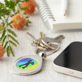 New York Boogie Nights Saxophone Rainbow Sleutelhanger (Zijkant)