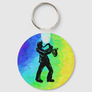 New York Boogie Nights Saxophone Rainbow Sleutelhanger
