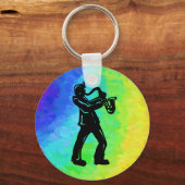 New York Boogie Nights Saxophone Rainbow Sleutelhanger (Voorkant)