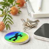New York Boogie Nights Saxophone Rainbow Sleutelhanger (Zijkant)
