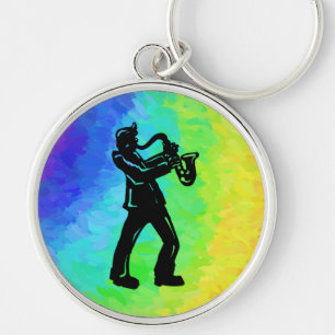 New York Boogie Nights Saxophone Rainbow Sleutelhanger