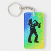 New York Boogie Nights Saxophone Rainbow Sleutelhanger (Voorkant)