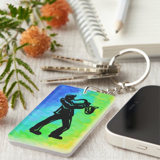 New York Boogie Nights Saxophone Rainbow Sleutelhanger (Voorkant Rechts)