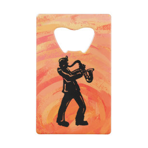 New York Boogie Nights Saxophone Sinaasappel Creditkaart Flessenopener