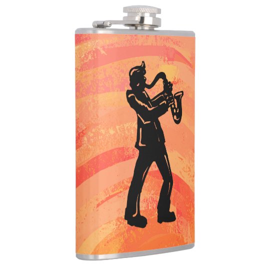 New York Boogie Nights Saxophone Sinaasappel Heupfles (Rechts)