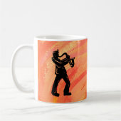 New York Boogie Nights Saxophone Sinaasappel Koffiemok (Links)