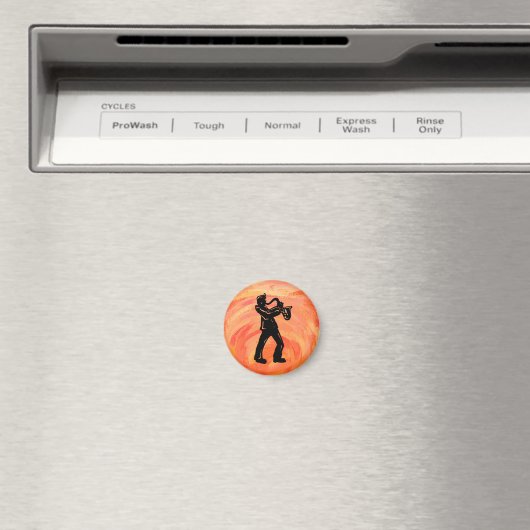 New York Boogie Nights Saxophone Sinaasappel Magneet (Insitu (Vaatwasser))