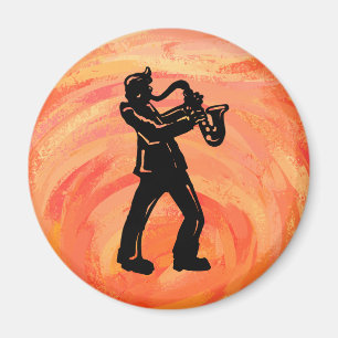 New York Boogie Nights Saxophone Sinaasappel Magneet