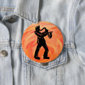 New York Boogie Nights Saxophone Sinaasappel Ronde Button 4,0 Cm (In situ)