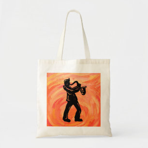 New York Boogie Nights Saxophone Sinaasappel Tote Bag