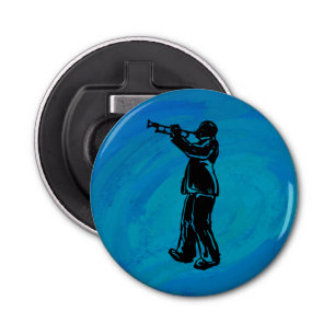New York Boogie Nights Trumpet Blue Button Flesopener