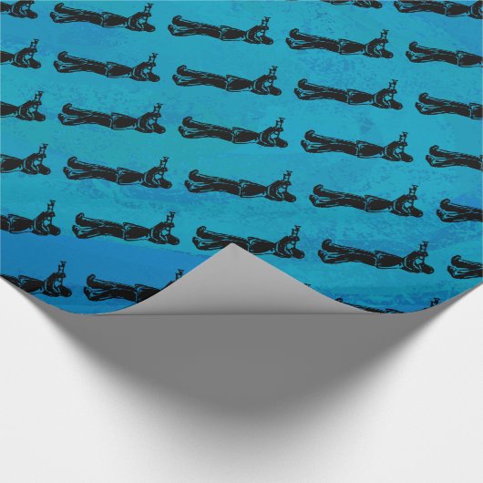 New York Boogie Nights Trumpet Blue Cadeaupapier (Hoek)