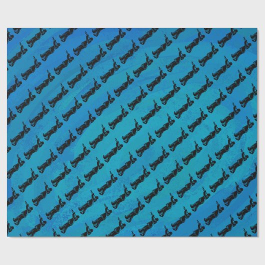 New York Boogie Nights Trumpet Blue Cadeaupapier (Vlak)