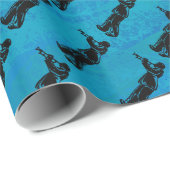 New York Boogie Nights Trumpet Blue Cadeaupapier (Rol Hoek)