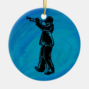 New York Boogie Nights Trumpet Blue Keramisch Ornament