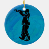 New York Boogie Nights Trumpet Blue Keramisch Ornament (Achterkant)
