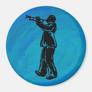 New York Boogie Nights Trumpet Blue Magneet