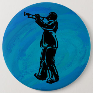 New York Boogie Nights Trumpet Blue Ronde Button 6,0 Cm