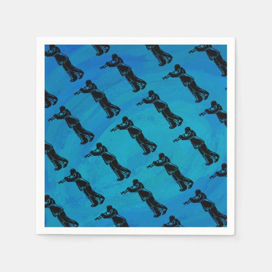 New York Boogie Nights Trumpet Blue Servetten (Voorkant)