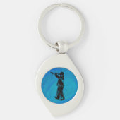 New York Boogie Nights Trumpet Blue Sleutelhanger (Voorkant)