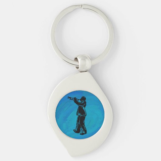 New York Boogie Nights Trumpet Blue Sleutelhanger (Voorkant)