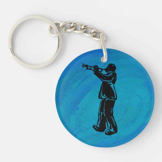 New York Boogie Nights Trumpet Blue Sleutelhanger (Voorkant)
