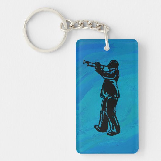 New York Boogie Nights Trumpet Blue Sleutelhanger (Voorkant)