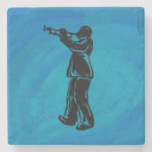 New York Boogie Nights Trumpet Blue Stenen Onderzetter (Voorkant)