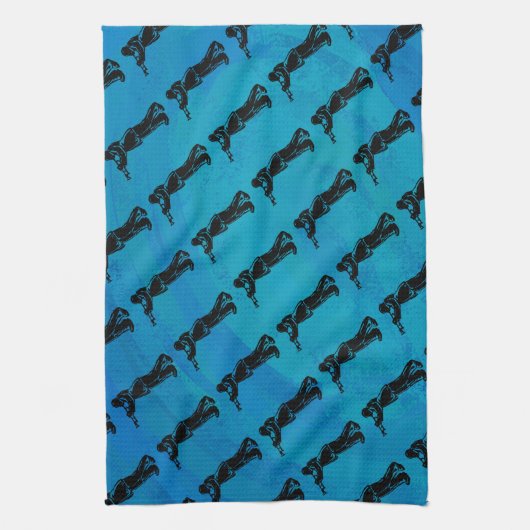 New York Boogie Nights Trumpet Blue Theedoek (Verticaal)