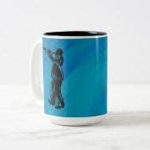 New York Boogie Nights Trumpet Blue Tweekleurige Koffiemok (Voorkant links)