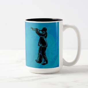 New York Boogie Nights Trumpet Blue Tweekleurige Koffiemok