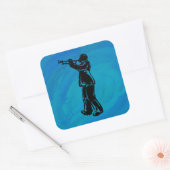 New York Boogie Nights Trumpet Blue Vierkante Sticker (Envelop)