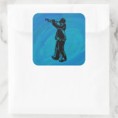 New York Boogie Nights Trumpet Blue Vierkante Sticker (Tas)