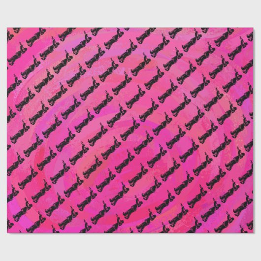 New York Boogie Nights Trumpet Hot roze Cadeaupapier (Vlak)