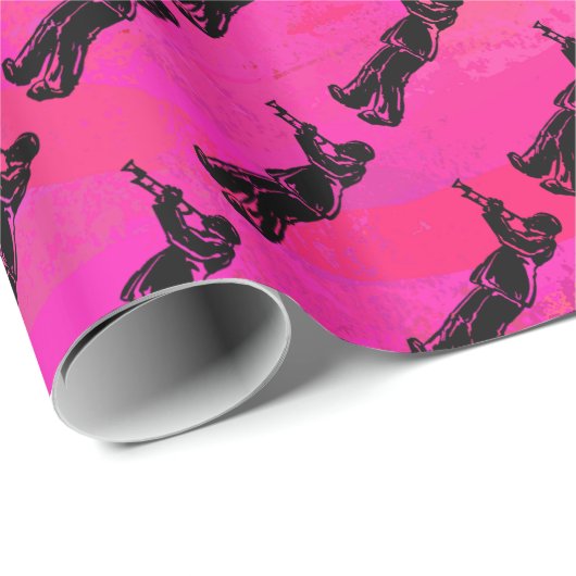 New York Boogie Nights Trumpet Hot roze Cadeaupapier (Rol Hoek)